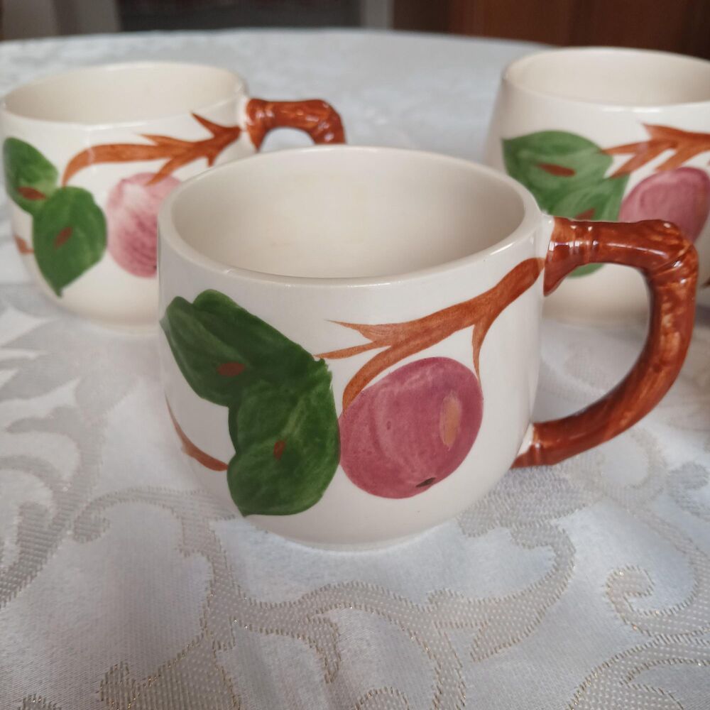 Set of 4 Vintage Franciscan Apple Cups Made in England backstamp